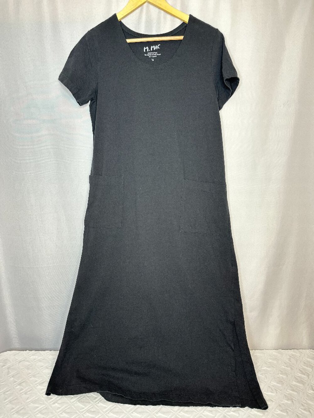 M. Mac Vermont Country Store A-Line Black Maxi Dress MEDIUM Cottagecore Casual